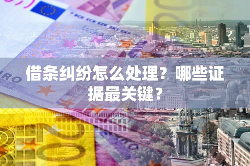 济南借条纠纷怎么处理？哪些证据最关键？