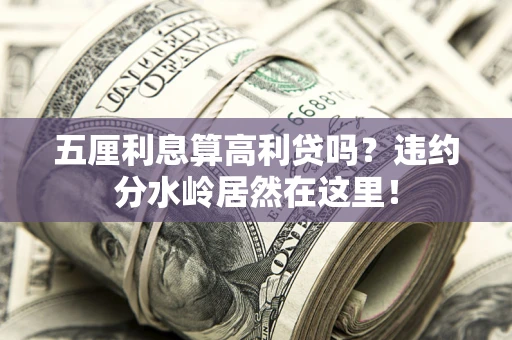 济南五厘利息算高利贷吗？违约分水岭居然在这里！