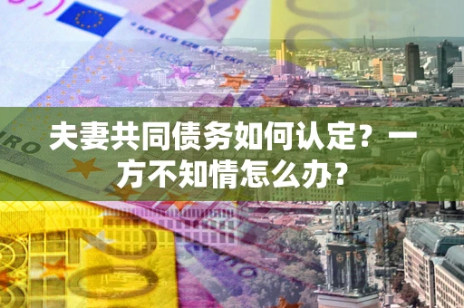 济南夫妻共同债务如何认定？一方不知情怎么办？