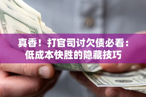 济南真香！打官司讨欠债必看：低成本快胜的隐藏技巧