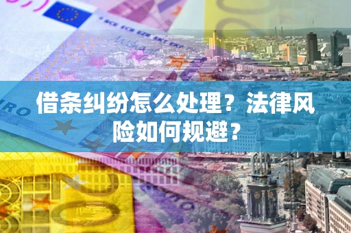济南借条纠纷怎么处理？法律风险如何规避？