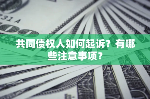 济南共同债权人如何起诉？有哪些注意事项？